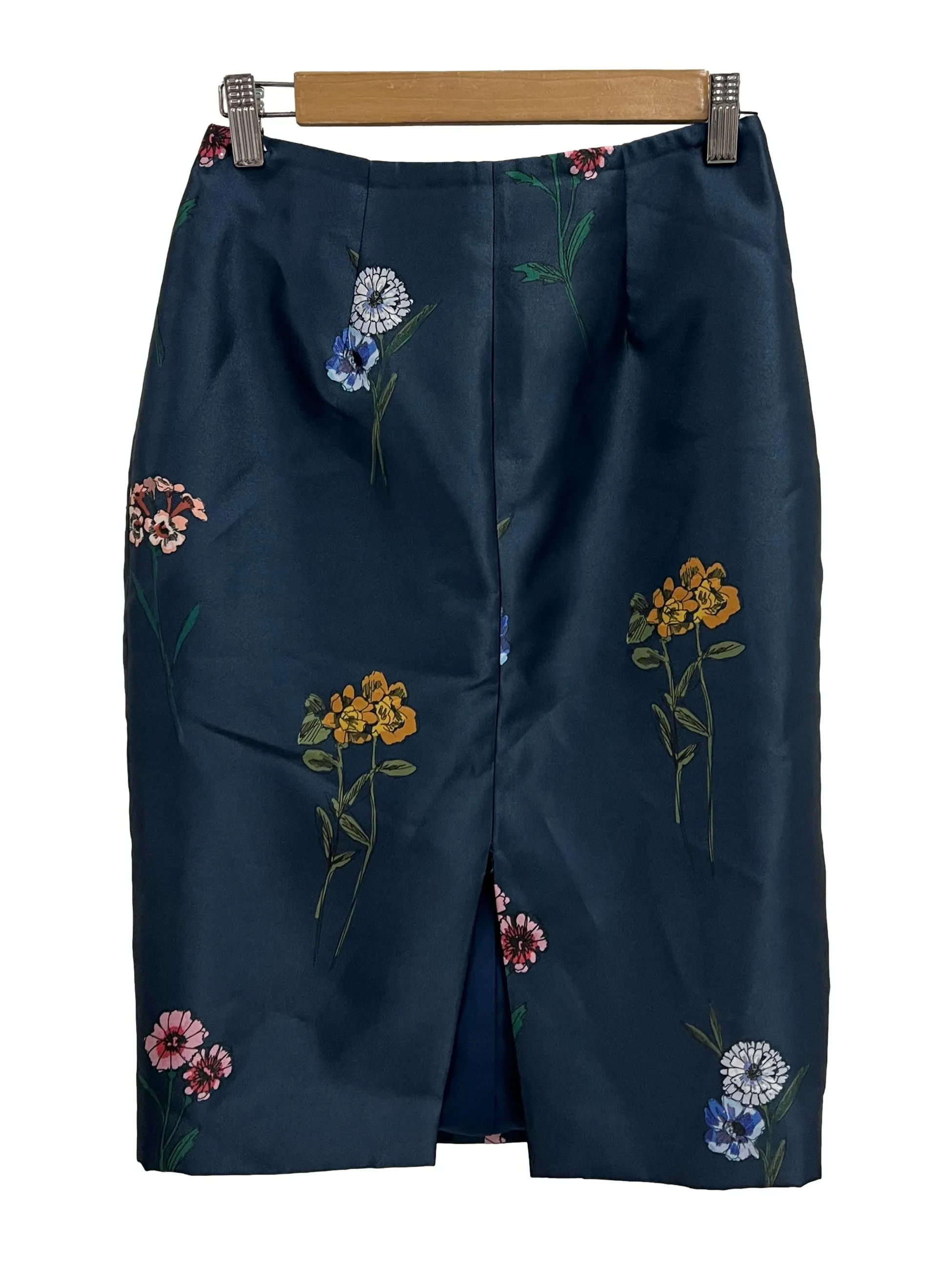 Aegean Blue Floral Pencil Skirt