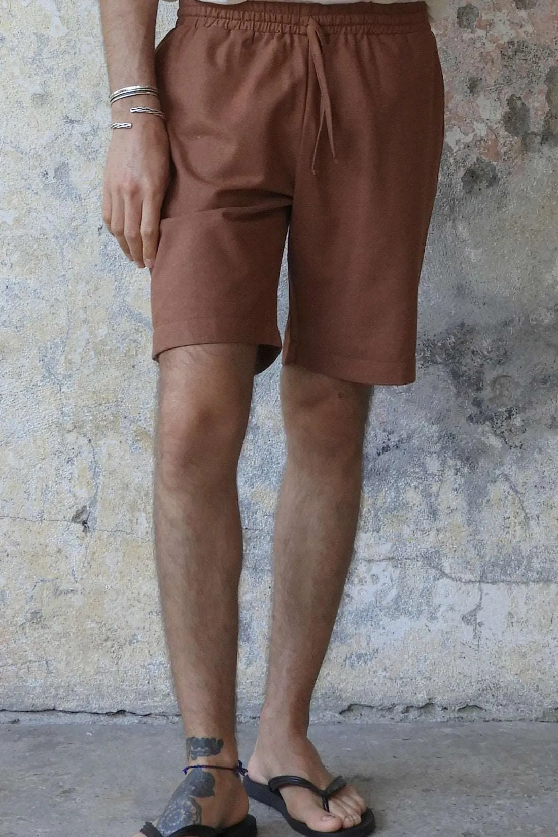 BOREAS Linen Blend Shorts Man (Brown, Almond Green, Dark Gray)