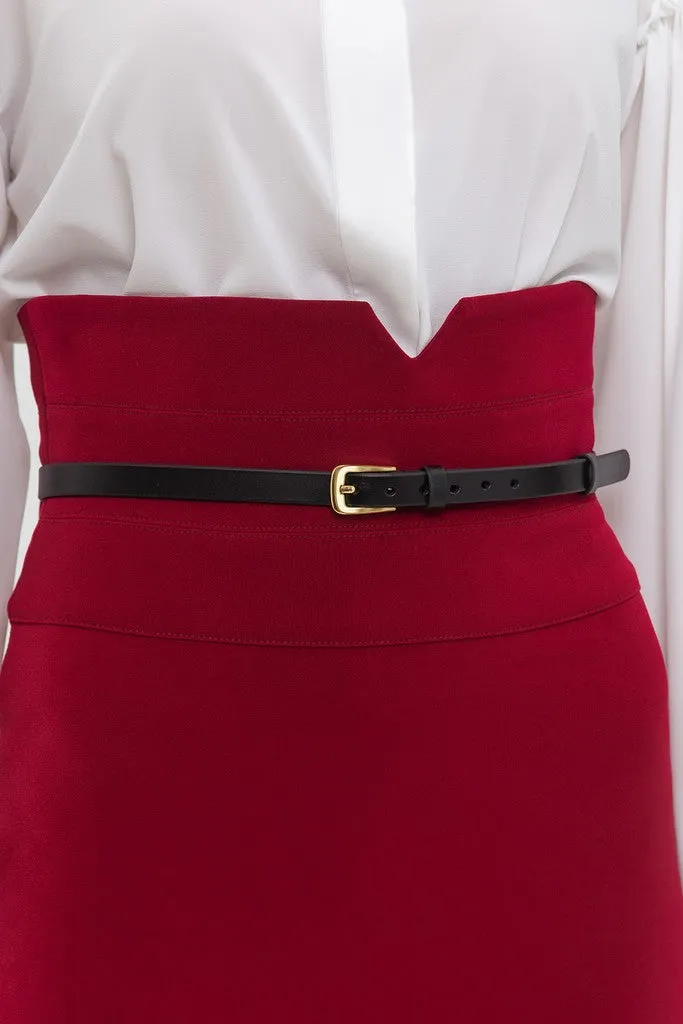 Cherry Office Pencil High Waist Midi Skirt