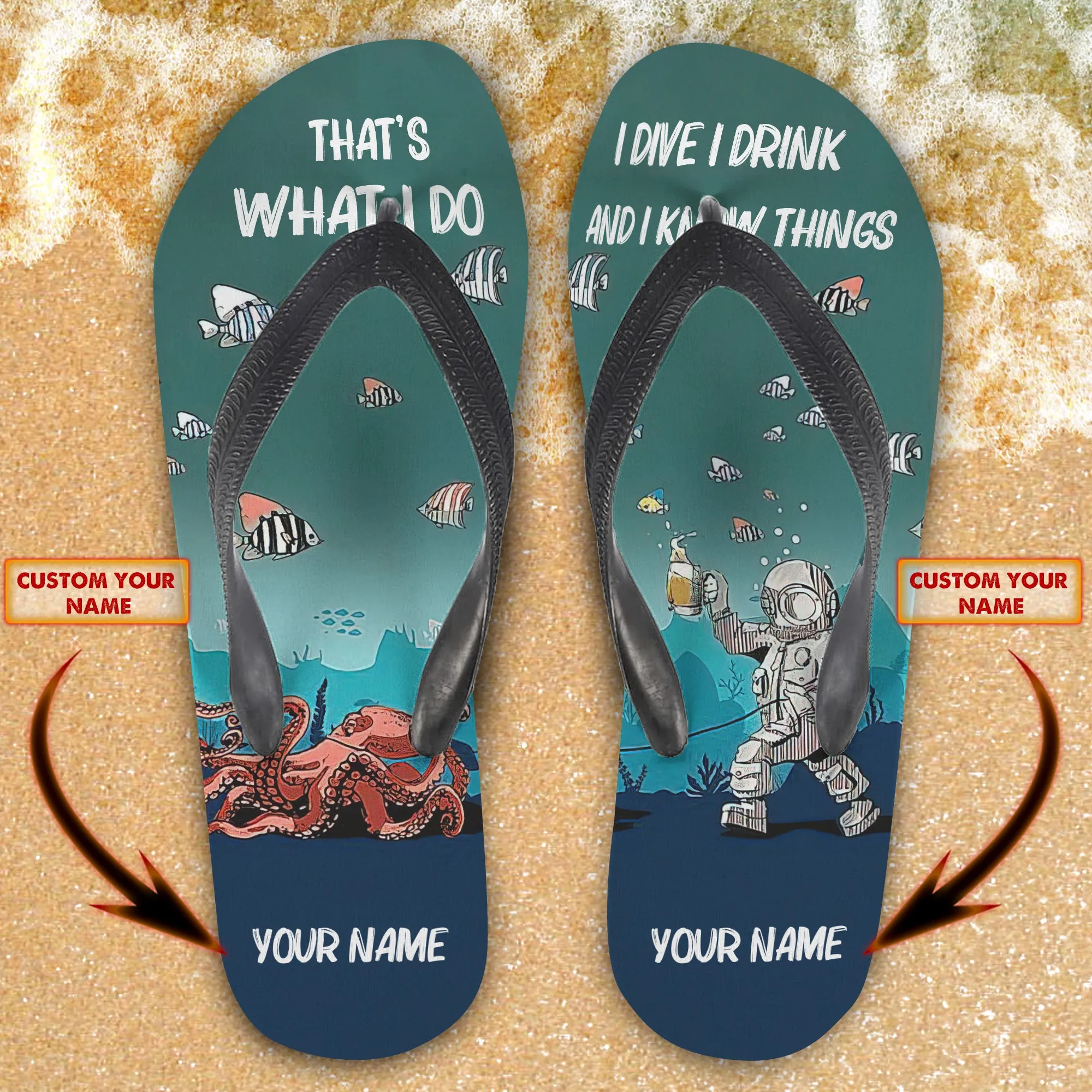Custom Flip Flops - Scuba Diving - 26