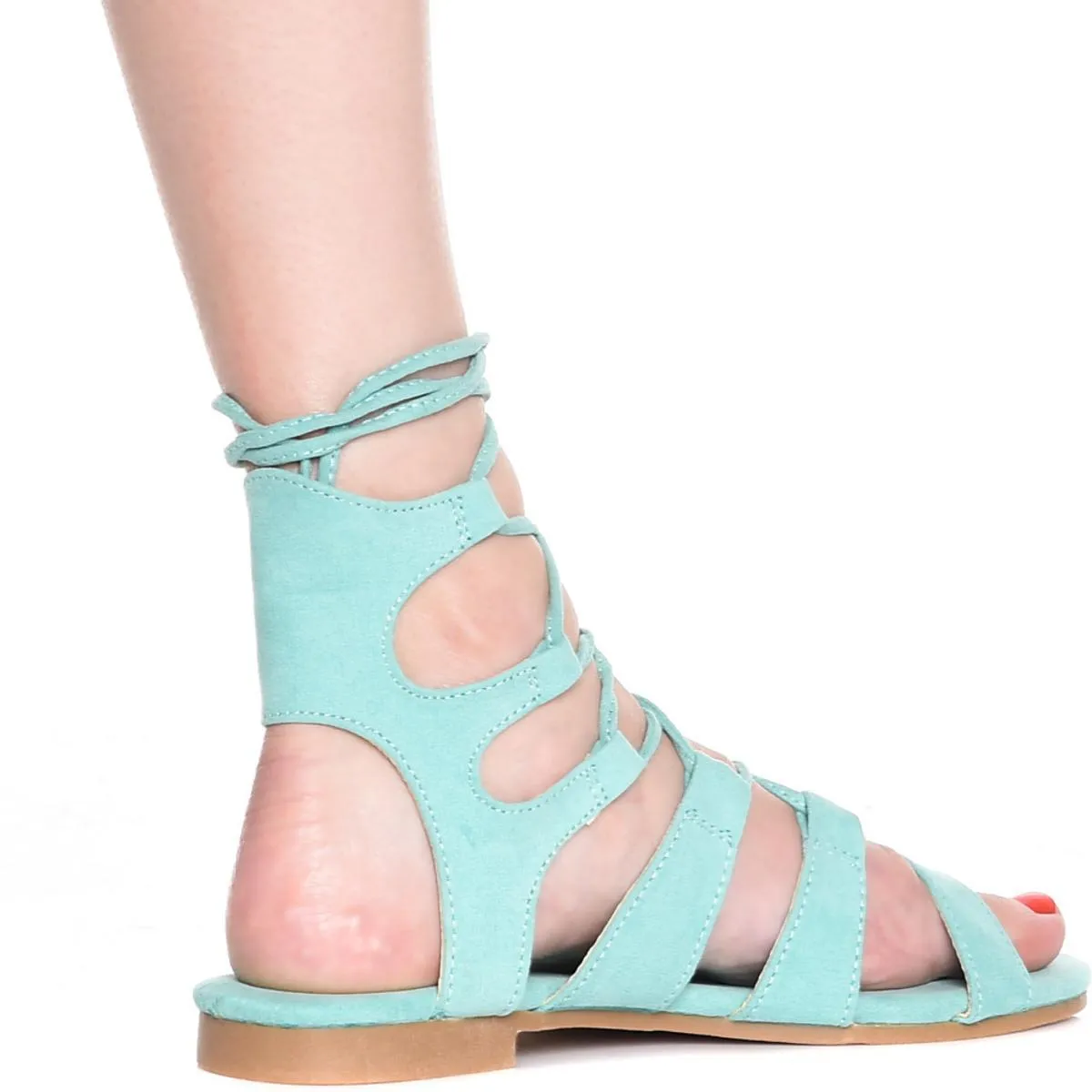 Emily-25 Lace-Up Sandal Green