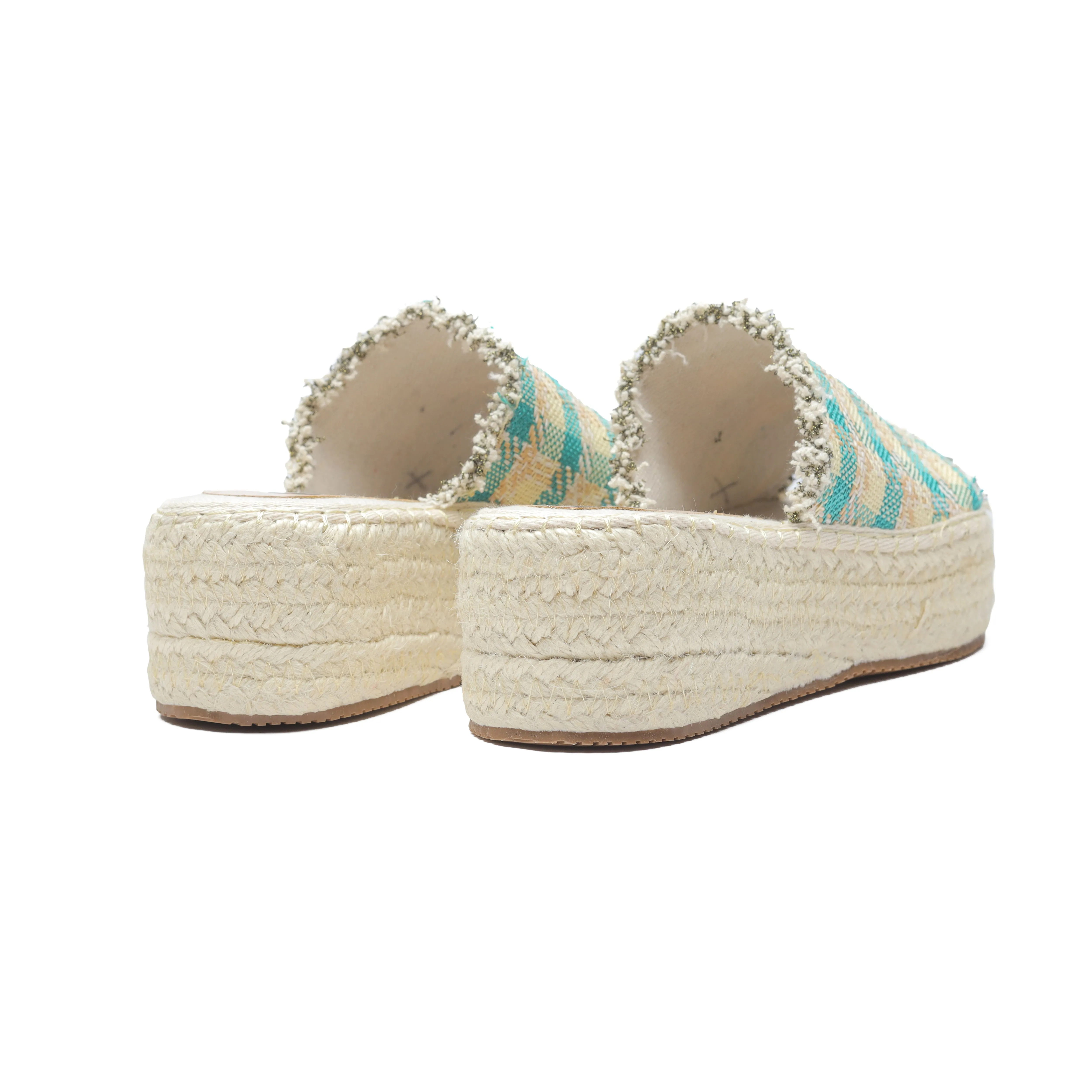 Espadrille Soles Wedge Sandals - Turquoise