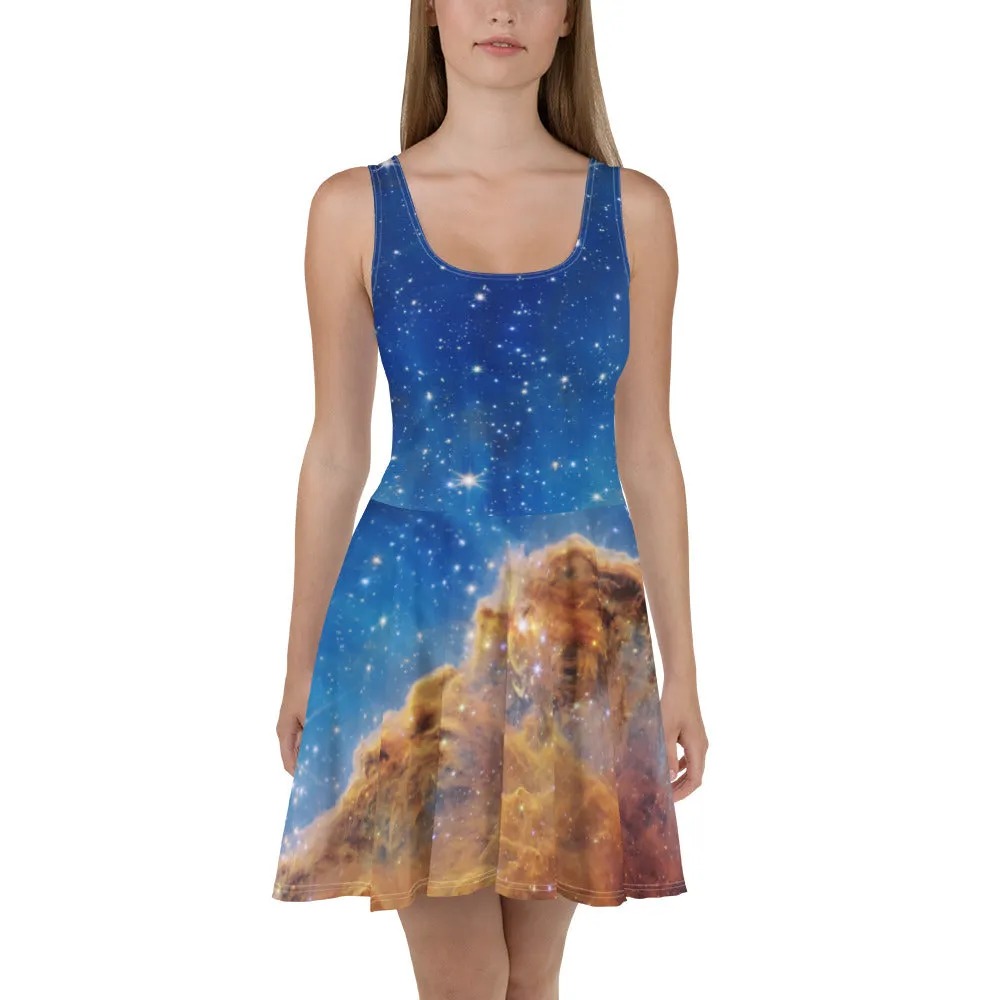 JWST Cosmic Cliffs NGC 3324 Carina Nebula Skater Dress