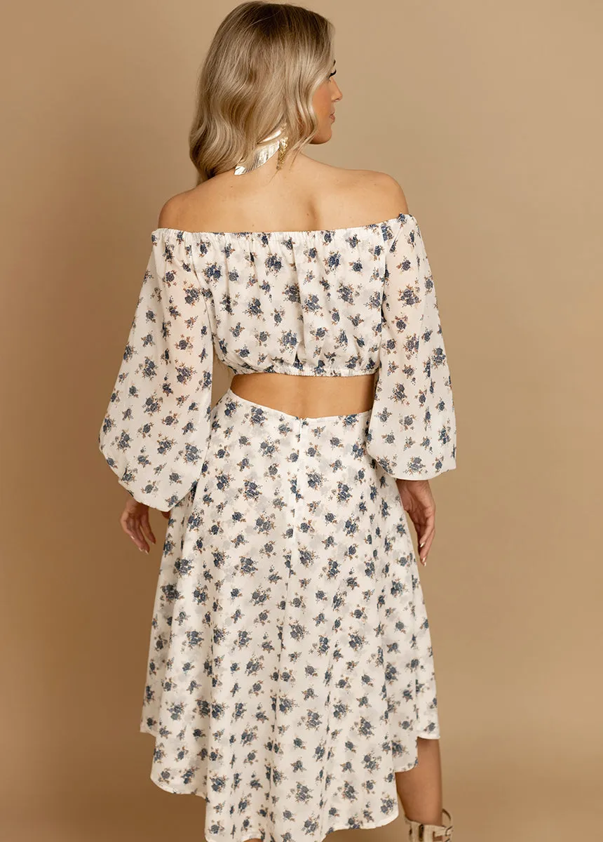 Magali Top in Cream Ditsy Floral