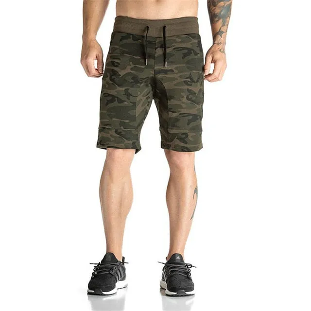 Mens Cotton Camouflage Fitness Shorts