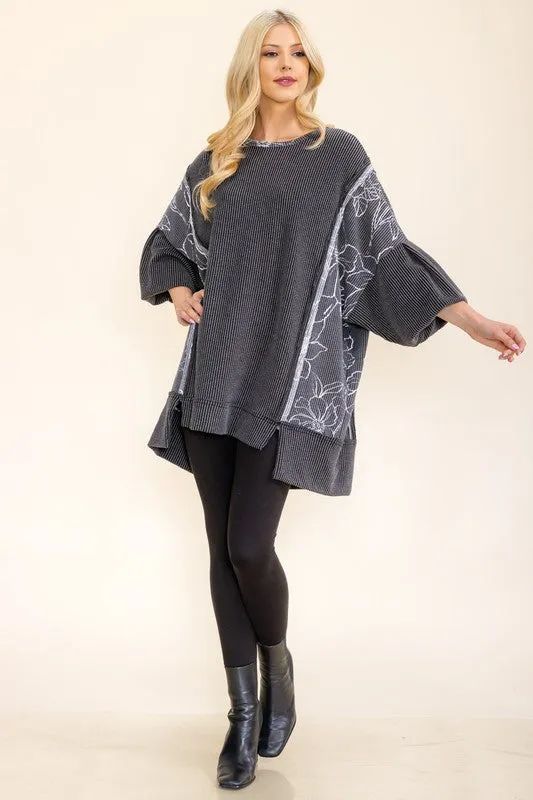 Oversized Contrast Tunic Top