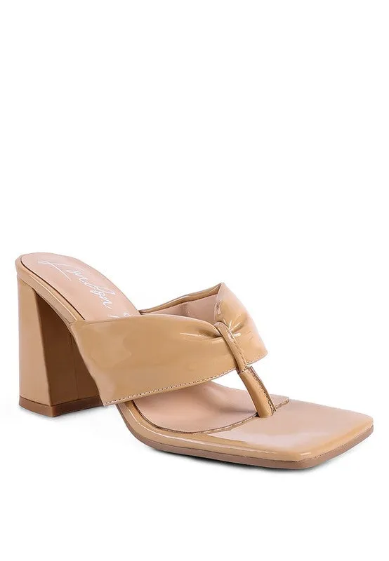 Phantom Ruched 3.5" High Heel Thong Sandals