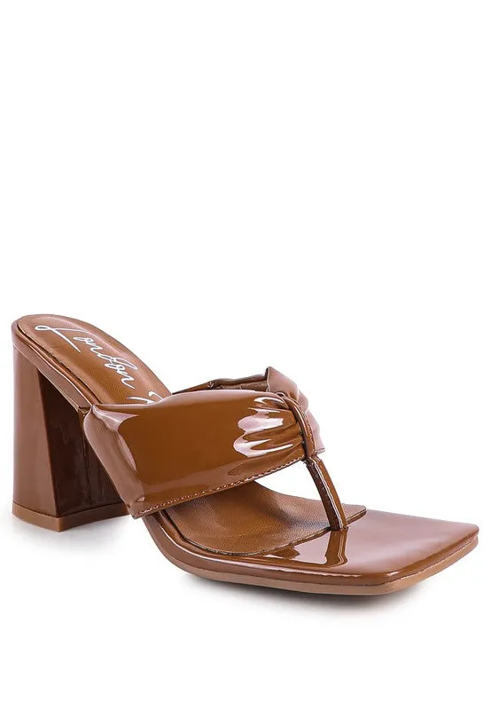 Phantom Ruched 3.5" High Heel Thong Sandals