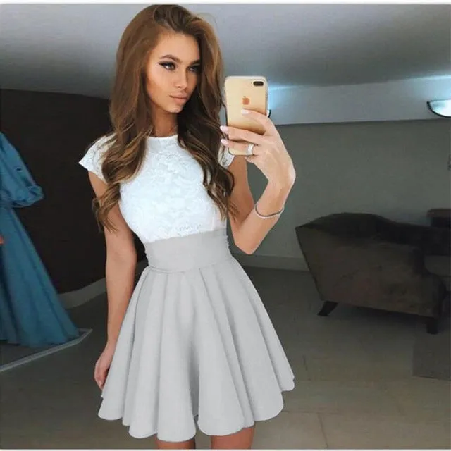 Spring Summer Short Skirts Womens Swing Tutu Skirt Bottoms Pleated Skirts Ladies Basic Solid Color Casual Mini Skater Skirt S-XL