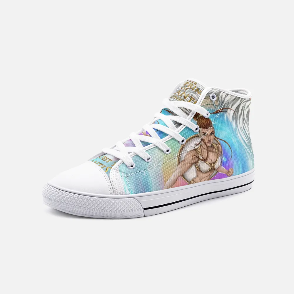 Step in Mythology: Goddess Athena Unisex High Top Canvas Shoes