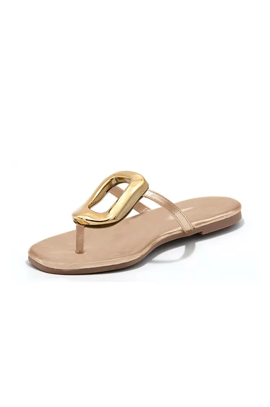 Thong Sandal with Gold Accent