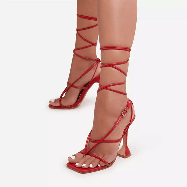 Women Sandals High Heels Bandage Buckle