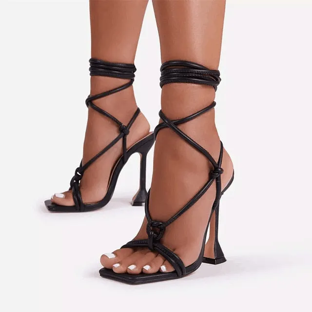 Women Sandals High Heels Bandage Buckle